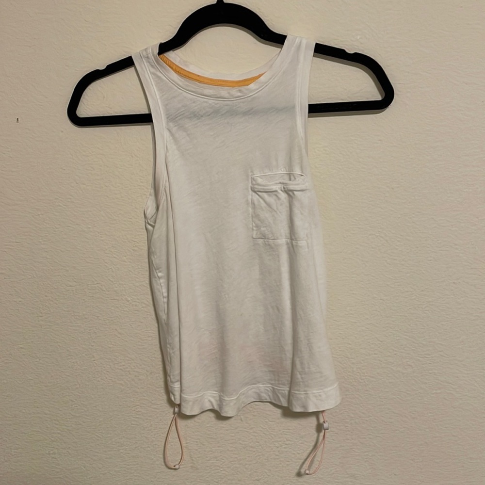 white athleta drawstring tank top
